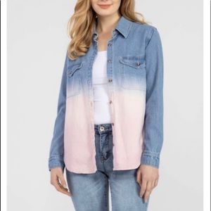Tribal ombré denim shirt